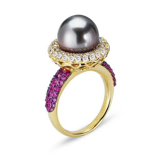 Di Mare Rare Pearl and Diamond Fashion Ring Jewelry Style 18RO5082PD