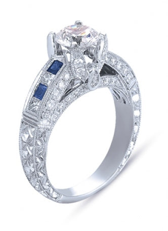 Ceylon Sapphire & Diamond Engagement Ring