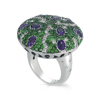 Fabulous Tsavorite and Amethyst fashion ring from “The Gelato Collection”