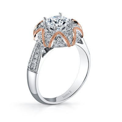 Vintage Inspired Diamond Pave Set Solea Ring Style 18RGL818PDCZ
