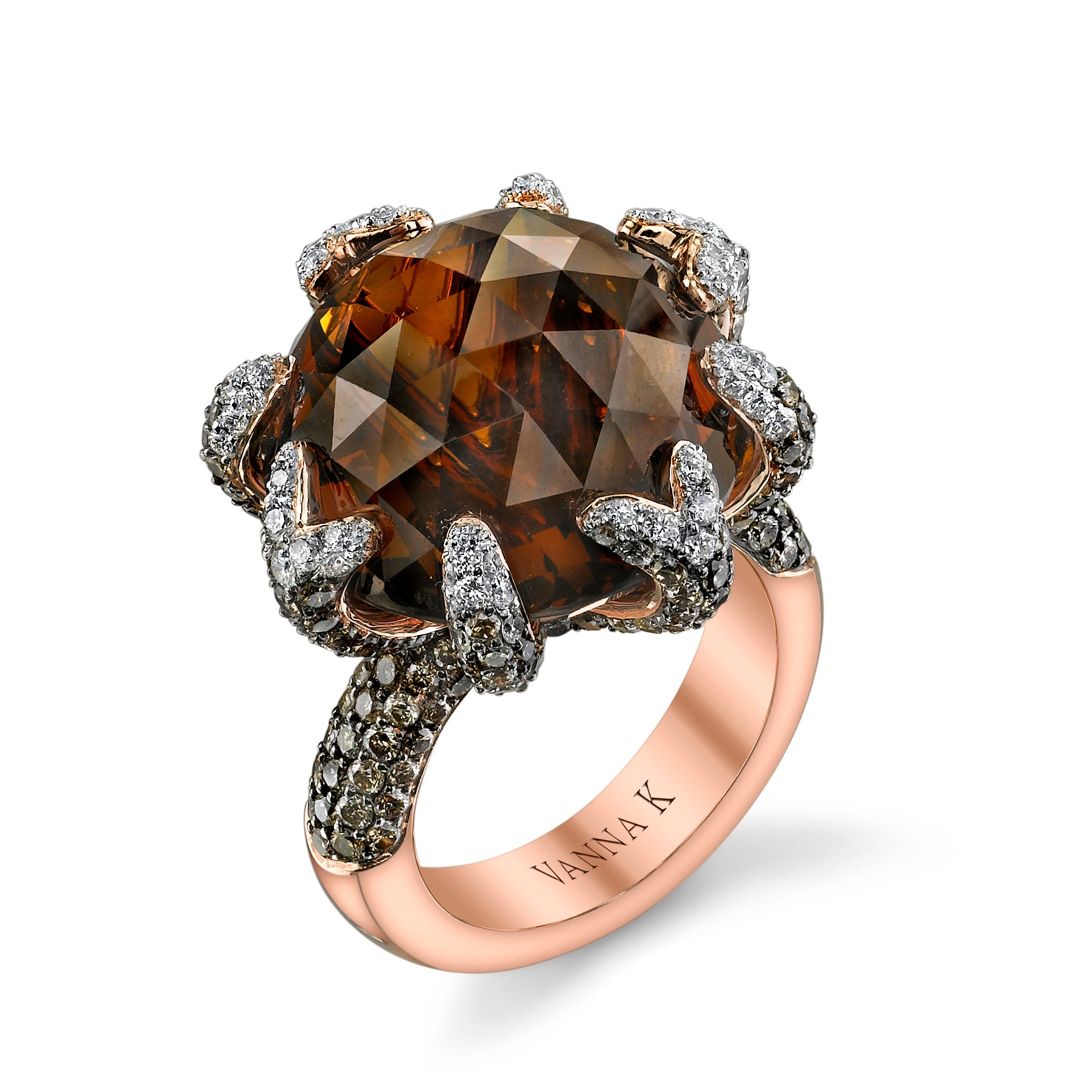 Gelato Color Gemstone and Diamond Fashion Ring Style 18RO4110D