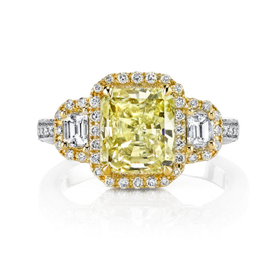 Soleamore Unique Rare Yellow Diamond Ring Style 18RGL937D