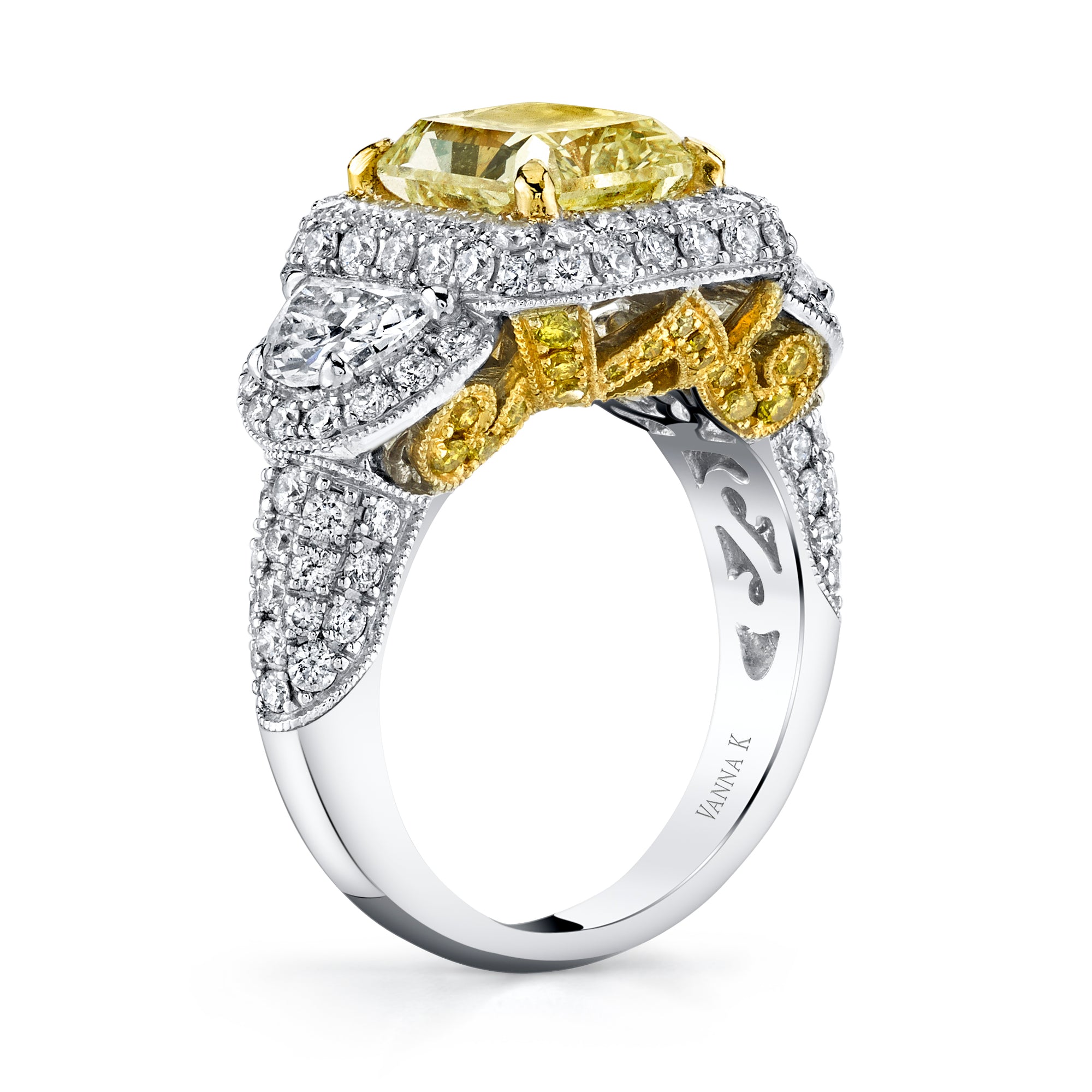 Soleamore Unique Rare Yellow Diamond Ring Style 18RGL938D