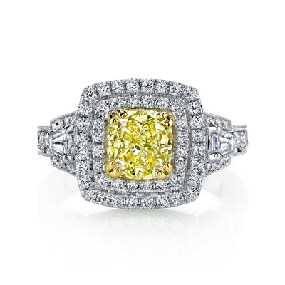 Soleamore Unique Rare Yellow Diamond Ring Style 18R1017DY