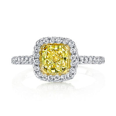 Soleamore Unique Rare Yellow Diamond Ring Style 18R9841DY