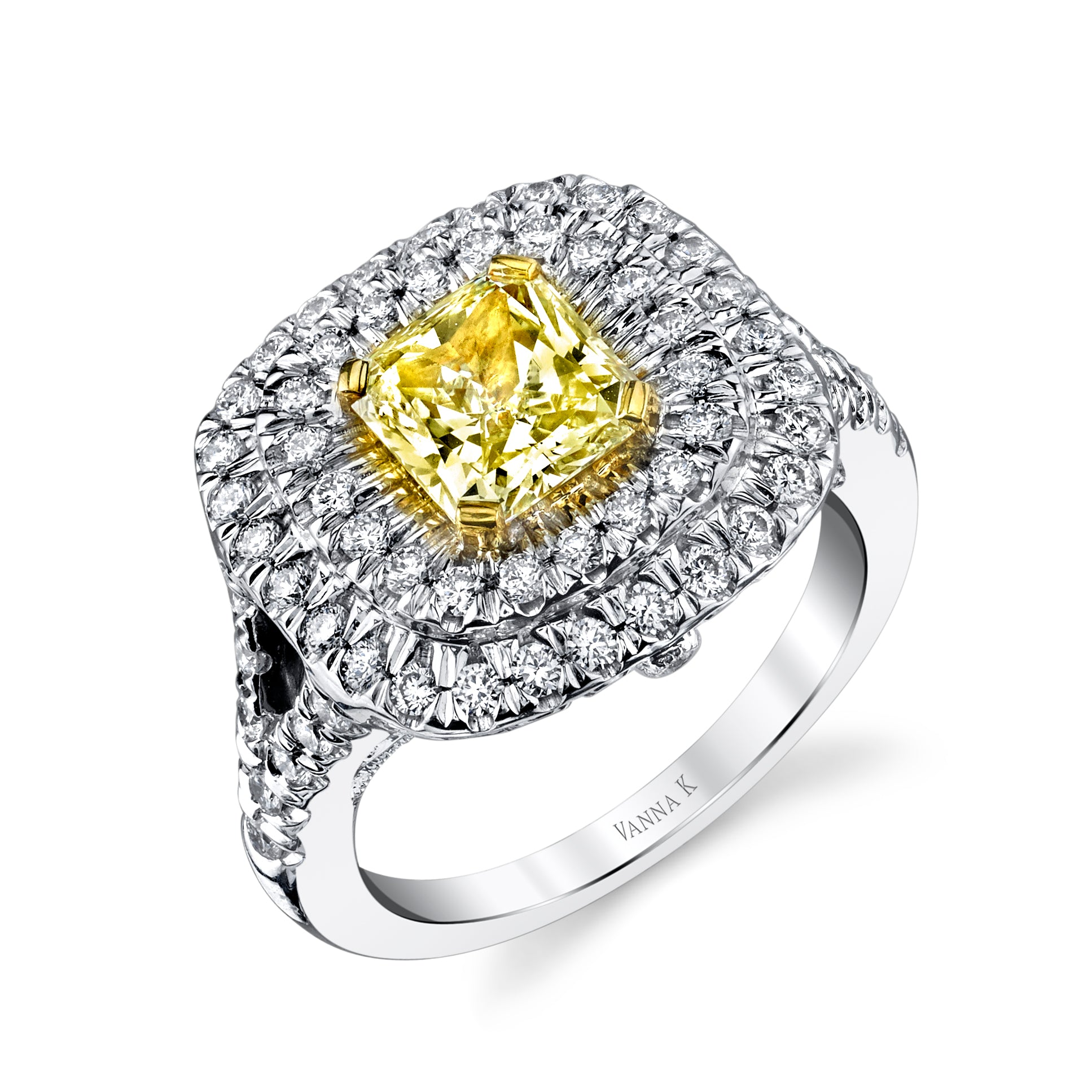 Soleamore Unique Rare Yellow Diamond Ring Style 18RGL746DY