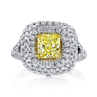 Soleamore Unique Rare Yellow Diamond Ring Style 18RGL746DY