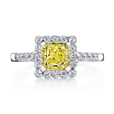 Soleamore Unique Rare Yellow Diamond Ring Style 18RGL5392DY