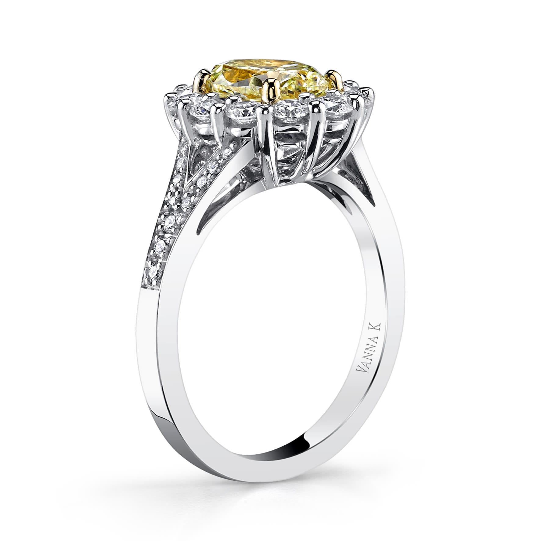Soleamore Unique Rare Yellow Diamond Ring Style 18RGL38DY