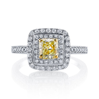 Soleamore Unique Rare Yellow Diamond Ring Style 18RGL33DY