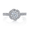 18K White Gold Halo Diamond Engagement Ring