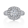 18K White Gold Halo Diamond Engagement Ring