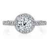 18K White Gold Halo Diamond Engagement Ring