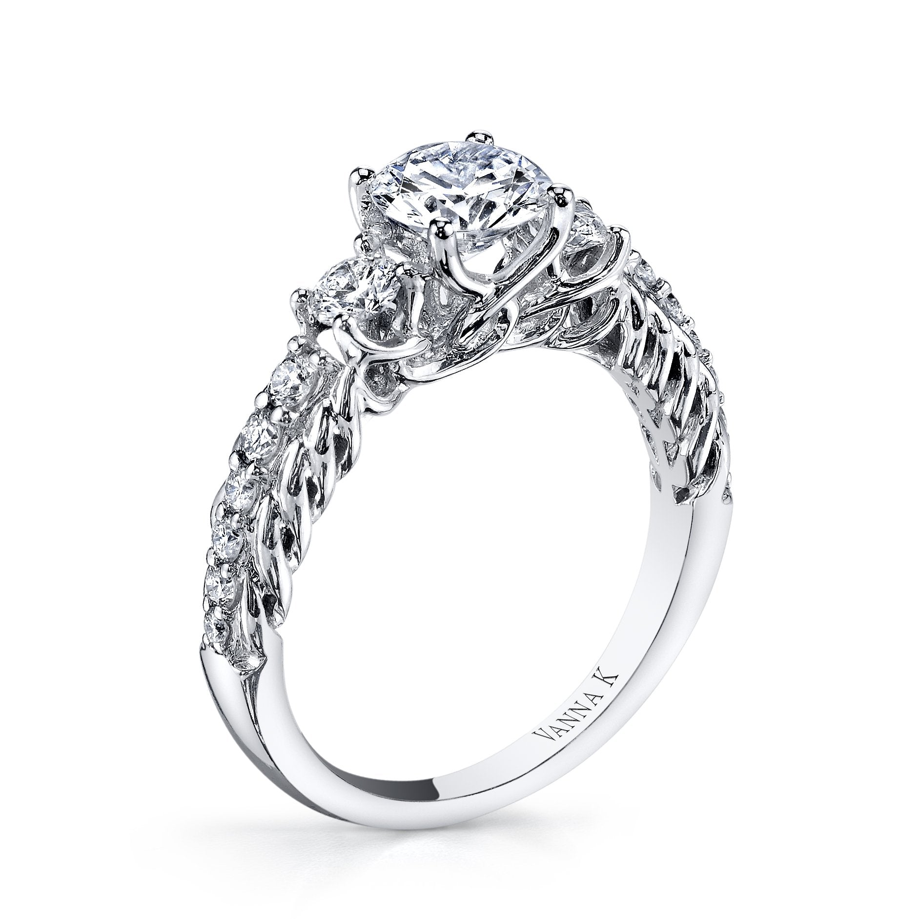 18K White Gold Diamond Engagement Ring