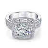 18K White Gold Halo Diamond Engagement Ring