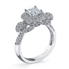 18K White Gold Halo Diamond Engagement Ring