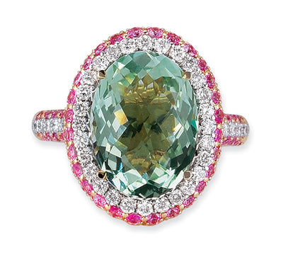 Gelato Color Gemstone and Diamond Fashion Ring Style 18RO537PD
