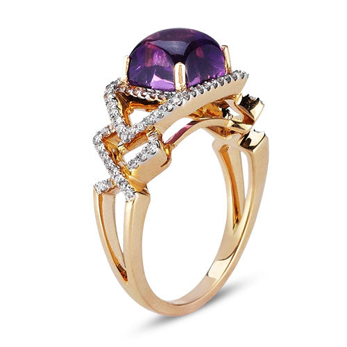 Gelato Color Gemstone and Diamond Fashion Ring Style 18RO926D