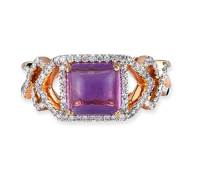 Gelato Color Gemstone and Diamond Fashion Ring Style 18RO926D