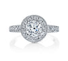 Vintage Inspired Diamond Pave Set Solea Ring Style 18RM13621DCZ