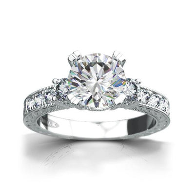 18K White Gold Diamond Engagement Ring