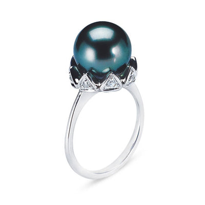 Di Mare Rare Pearl and Diamond Fashion Ring Jewelry Style SKWPRG05
