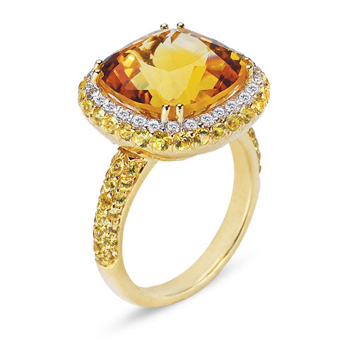Gelato Color Gemstone and Diamond Fashion Ring Style 18RO901D