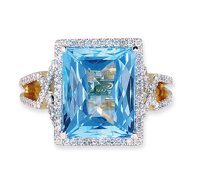 Gelato Color Gemstone and Diamond Fashion Ring Style 18RO546D