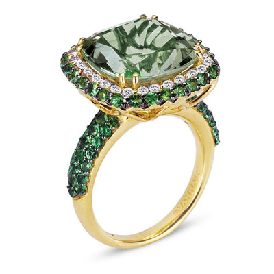 Gelato Color Gemstone and Diamond Fashion Ring Style 18RO375YGA