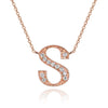 14K ROSE GOLD ARMENIAN INITIAL DIAMOND NECKLACE