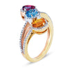 Gelato Color Gemstone and Diamond Fashion Ring Style 18RO547D