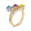 Gelato Color Gemstone and Diamond Fashion Ring Style 18RO548D