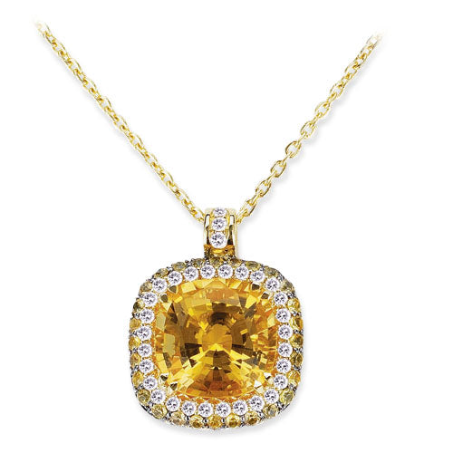 Gelato Color Gemstone and Diamond Necklace Style 18PO376D