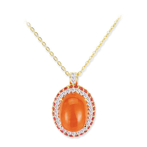 Gelato Color Gemstone and Diamond Necklace Style 18PO519YD