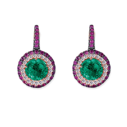 Gelato Color Gemstone and Diamond Earrings Style 18EO211RD2