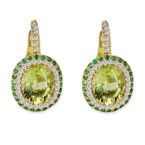 Gelato Color Gemstone and Diamond Earrings Style 18EO510YD