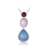 Gelato Color Gemstone and Diamond Necklace Style 18PO031D