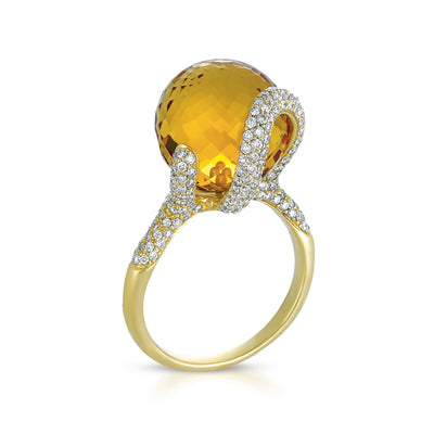 Gelato Color Gemstone and Diamond Fashion Ring Style 18RO805CYD