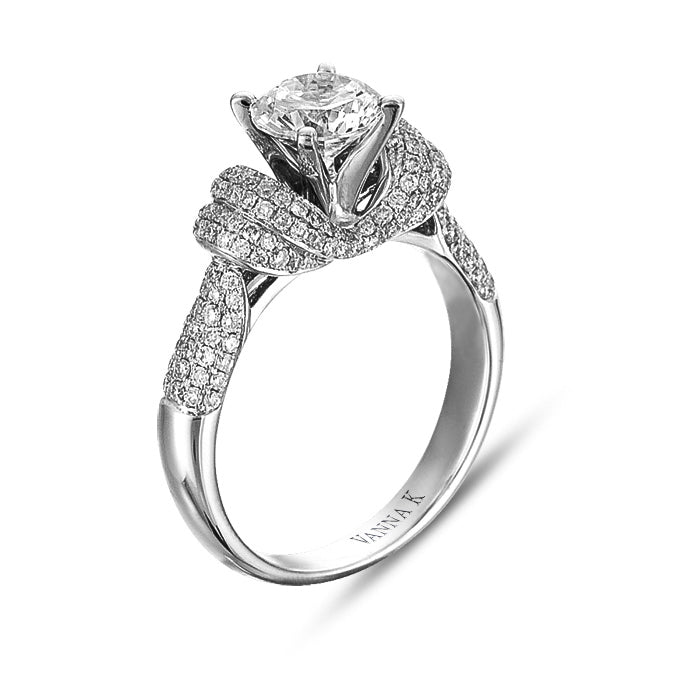Vintage Inspired Diamond Pave Set Solea Ring Style 18M00599RCZ
