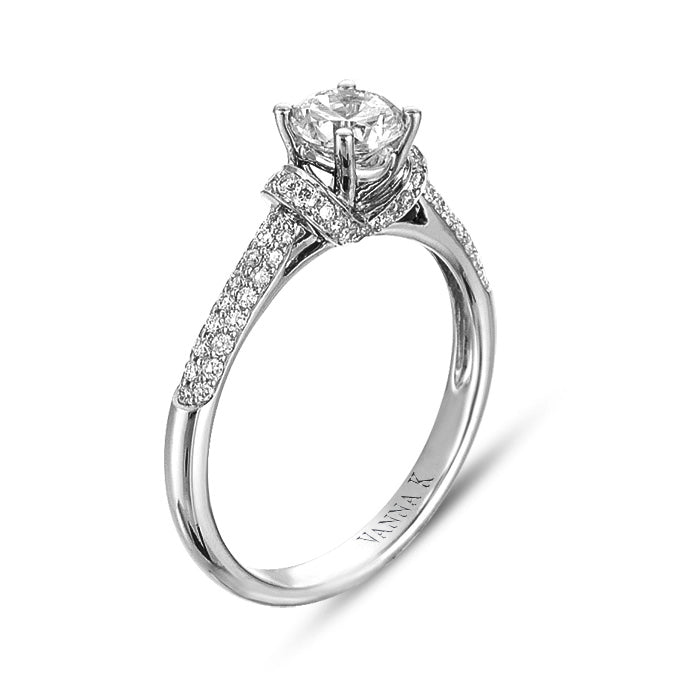 Vintage Inspired Diamond Pave Set Solea Ring Style 18M00789RCZ