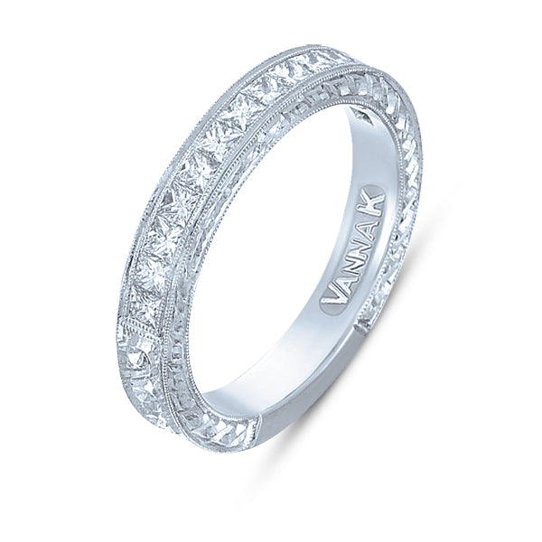 Hand Engraved Perfect Profile Diamond Band Style 18BND00344