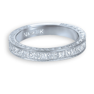 Hand Engraved Perfect Profile Diamond Band Style 18BND00344
