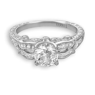 Hand Engraved Perfect Profile Diamond Ring Style 18RGL00340DCZ