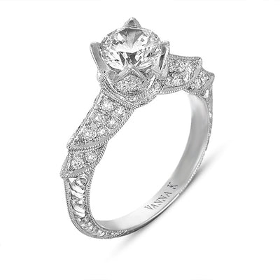 Hand Engraved Perfect Profile Diamond Ring Style 18RGL00373DCZ