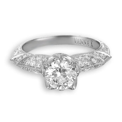 Hand Engraved Perfect Profile Diamond Ring Style 18RGL00373DCZ