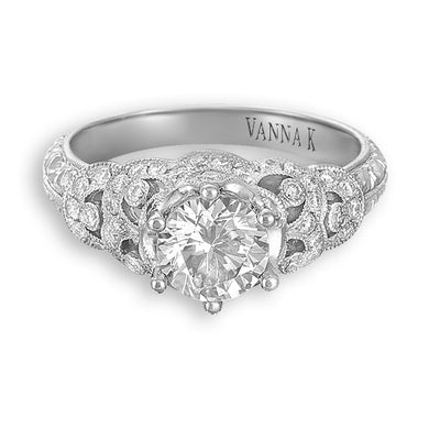 Hand Engraved Perfect Profile Diamond Ring Style 18RGL00375DCZ