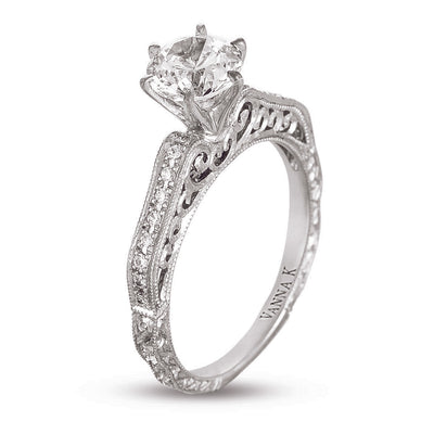 Hand Engraved Perfect Profile Diamond Ring Style 18RGL00445DCZ