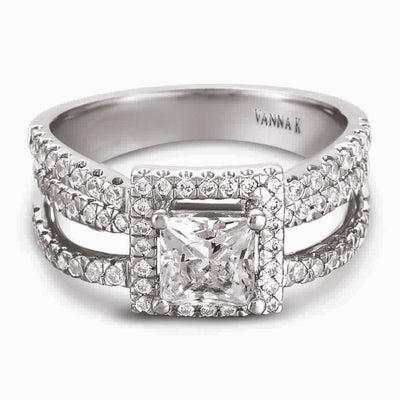 Vintage Inspired Diamond Pave Set Solea Ring Style 18RM61145DCZ