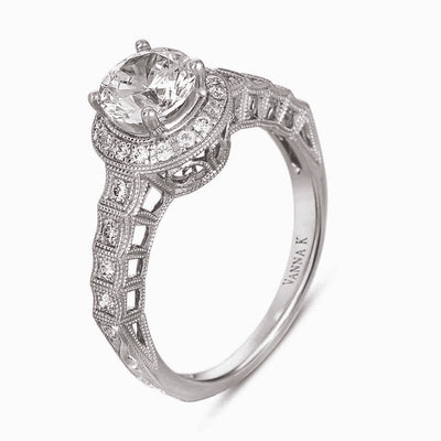 Hand Engraved Perfect Profile Diamond Ring Style 18RGL00404DCZ