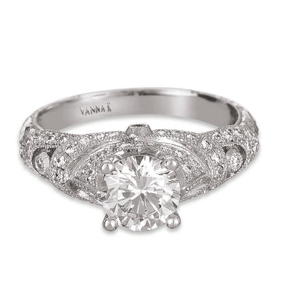 Hand Engraved Perfect Profile Diamond Ring Style 18RGL421DCZ